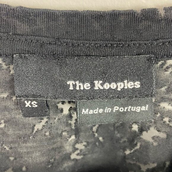 The Kooples Diamonds‎ Burnout Long Sleeve Top Black Size XS Sheer Blouse Sheer - Picture 5 of 13